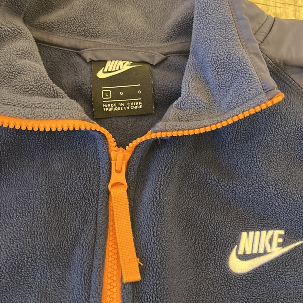 Men's L Nike Sportswear Fleece 1/2 Zip Pullover Sweatshirt Blue‎